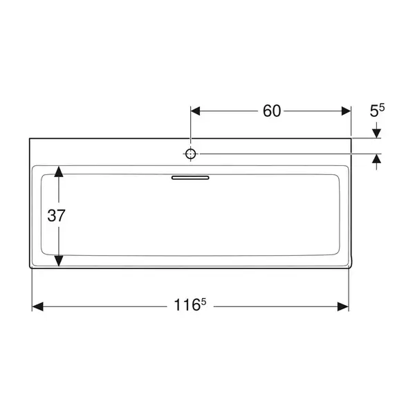 Раковина Geberit One 120 х 48 см 505.048.00.1 Раковина Geberit One 120 х 48 см 505.048.00.1