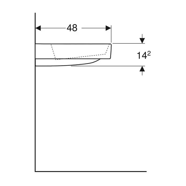 Раковина Geberit One 120 х 48 см 505.048.00.1 Раковина Geberit One 120 х 48 см 505.048.00.1