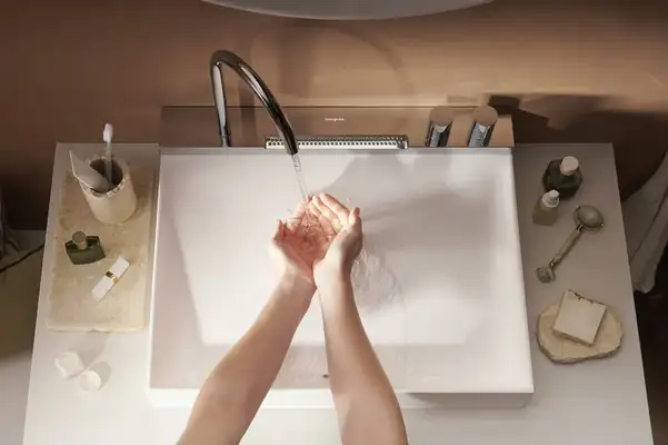 Раковина Hansgrohe Avalegra AquaUnit 58 х 47,5 х 10 см, без переливу, з функцією QuickClean+, із змішувачем, Chrome 22472000 Раковина Hansgrohe Avalegra AquaUnit 58 х 47,5 х 10 см, без переливу, з функцією QuickClean+, із змішувачем, Chrome 22472000