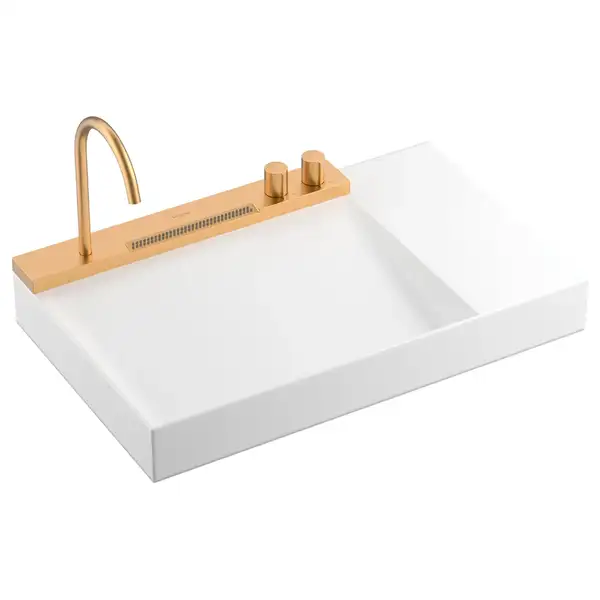 Раковина Hansgrohe Avalegra AquaUnit 78 х 47,5 х 10 см, без переливу, з функцією QuickClean+, із змішувачем, Brushed Bronze 22473140 Раковина Hansgrohe Avalegra AquaUnit 78 х 47,5 х 10 см, без переливу, з функцією QuickClean+, із змішувачем, Brushed Bronze 22473140