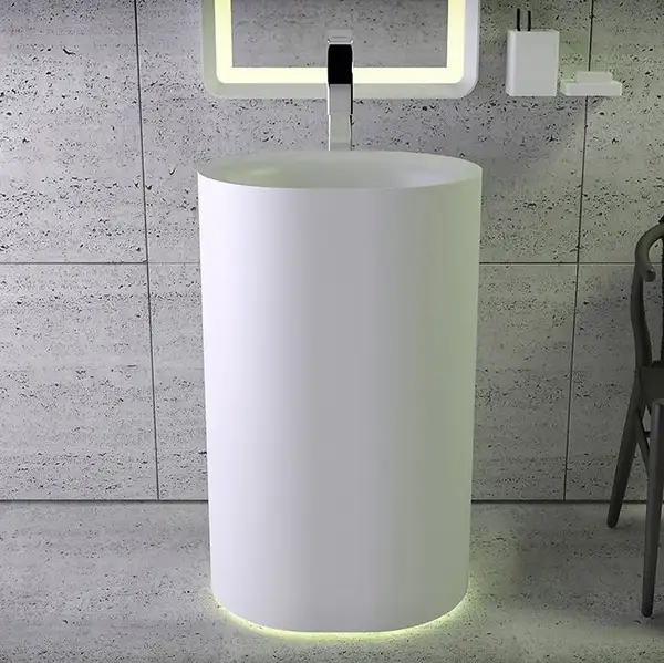Умивальник окремо стоячий Knief K-Stone MOON 55х45х90 з інтегрованою LED підсвічуванням, White Matt (0600031001) Умивальник окремо стоячий Knief K-Stone MOON 55х45х90 з інтегрованою LED підсвічуванням, White Matt (0600031001)