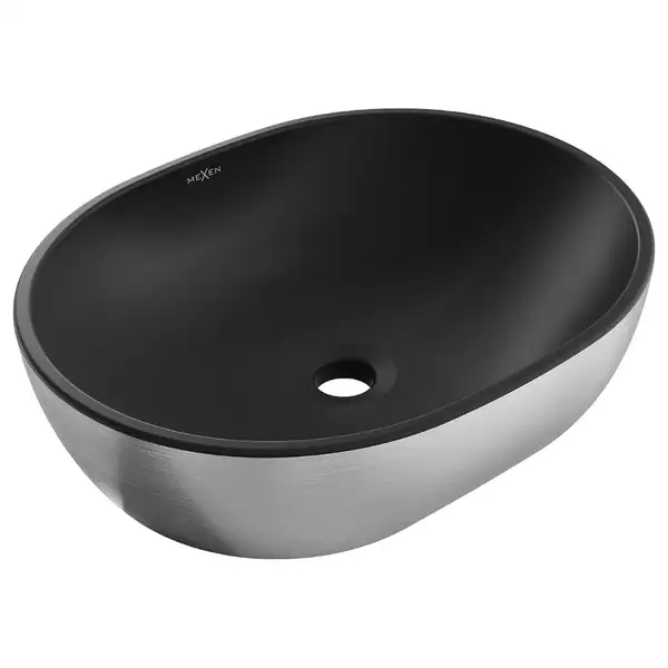 Умывальник (раковина) MEXEN VIKI 48 BLACK BRUSH SILVER накладной (MEX-21054873) Умывальник (раковина) MEXEN VIKI 48 BLACK BRUSH SILVER накладной (MEX-21054873)