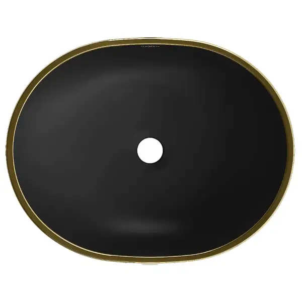 Умывальник (раковина) MEXEN VIKI BLACK GOLD EDGE накладной (MEX-21054875)