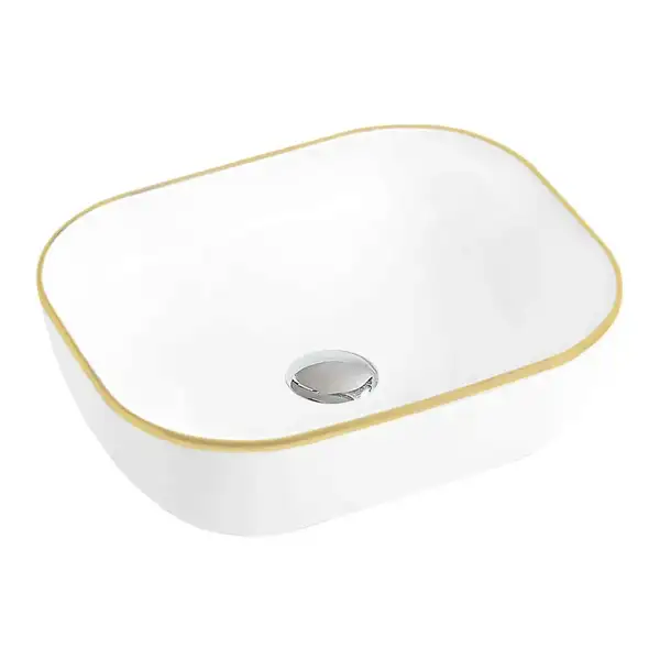 Умывальник (раковина) MEXEN RITA WHITE GOLD EDGE накладной (MEX-21084505)