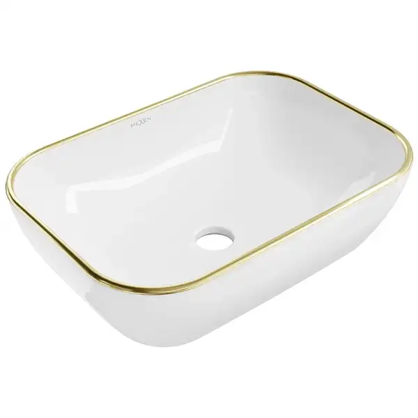 Умывальник (раковина) MEXEN RITA WHITE GOLD EDGE накладной (MEX-21084505)