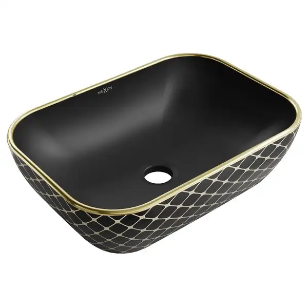 Умывальник (раковина) MEXEN RITA BLACK DIAMOND GOLD накладной (MEX-21084579)