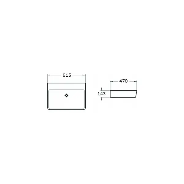 Умывальник (раковина) MEXEN LILI 81 WHITE накладной подвесной (MEX-21138100)