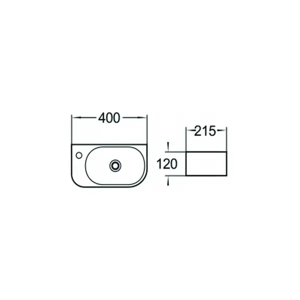 Умывальник (раковина) MEXEN VIERA 40 LIGHT GREY MATT левый накладной подвесной (MEX-21274061L)