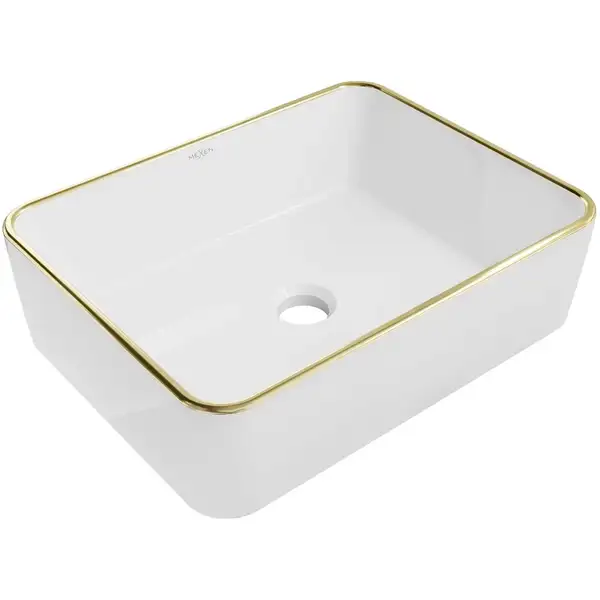 Умывальник (раковина) MEXEN CATIA WHITE GOLD EDGE накладной (MEX-21314805)