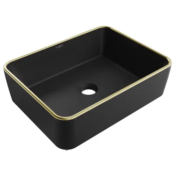 Умывальник (раковина) MEXEN CATIA BLACK GOLD EDGE накладной (MEX-21314875)