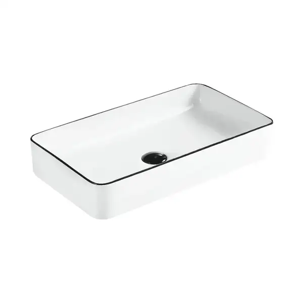 Умывальник (раковина) MEXEN NADIA 60 WHITE BLACK EDGE накладной белый (MEX-21616007)