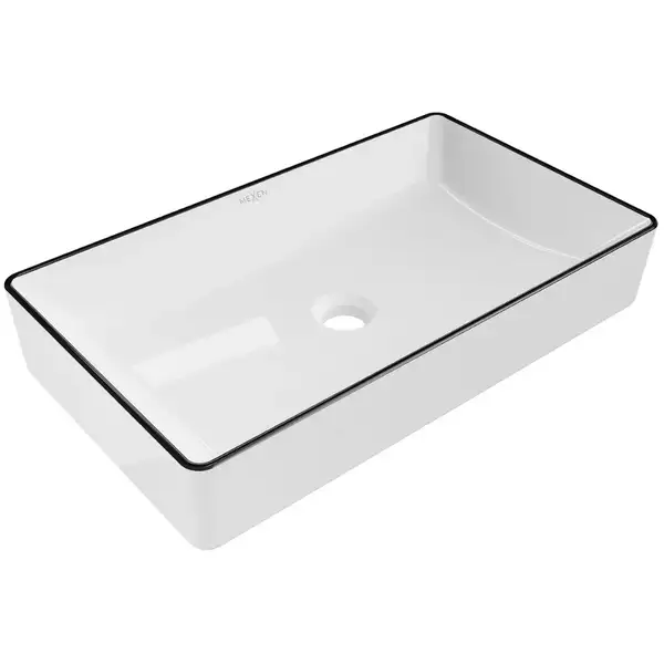Умывальник (раковина) MEXEN NADIA 60 WHITE BLACK EDGE накладной белый (MEX-21616007)