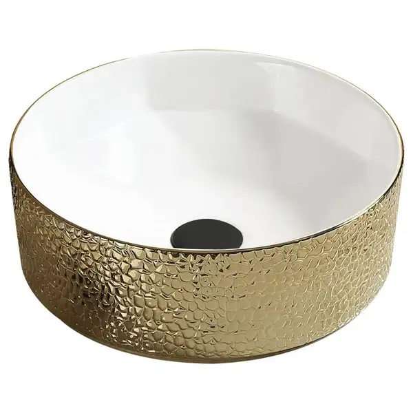 Умывальник (раковина) MEXEN CLARISA GOLD WHITE c узором накладной (MEX-22074153)