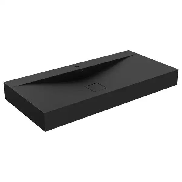 Умывальник (раковина) MEXEN POLI 100 BLACK MATT 1/O накладной подвесной (MEX-23021071)