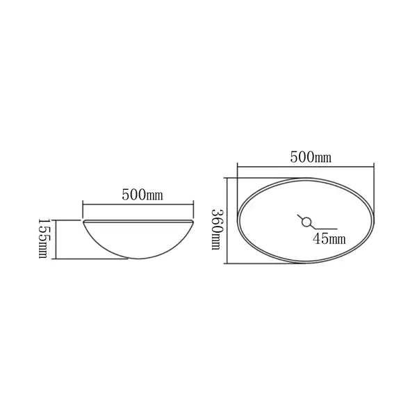 Умывальник (раковина) MEXEN GOA 50 TRANSPARENT накладной (MEX-24085000)