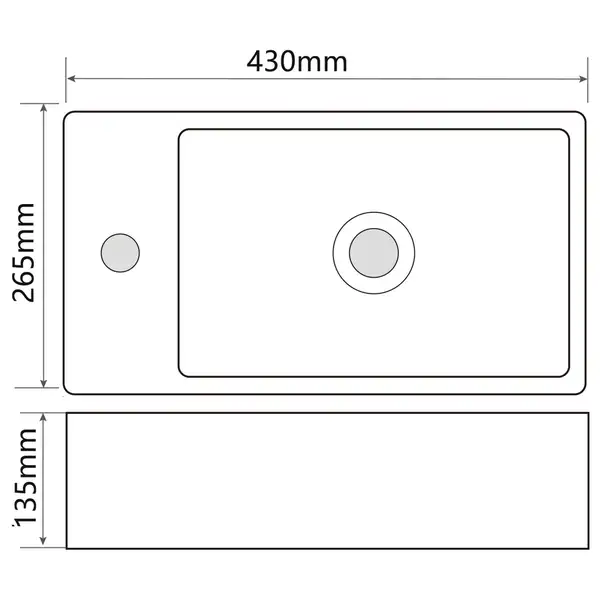 Mixxus Premium QUADRO-1201-R Раковина, біла (MP6504)