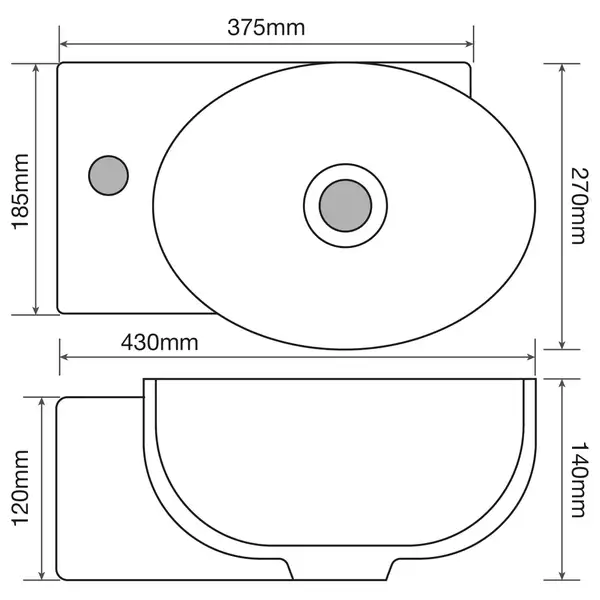 Mixxus Premium DIVERSE-1201-R Раковина, біла (MP6506)