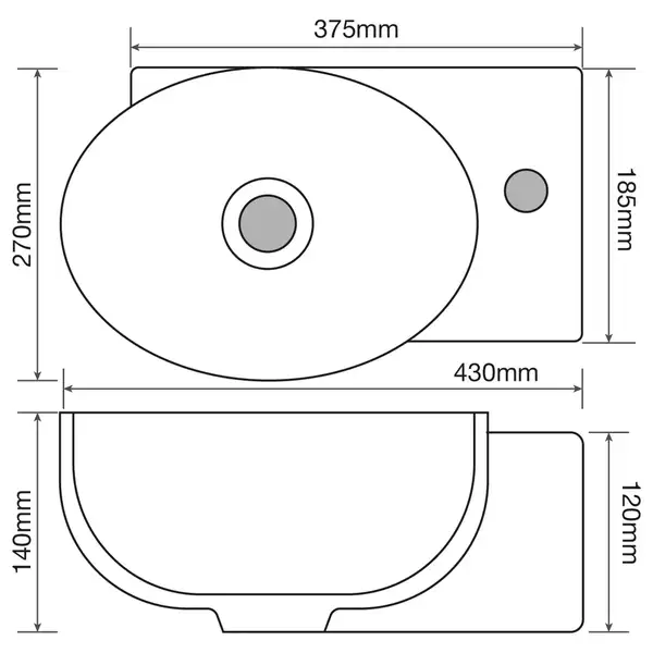 Mixxus Premium DIVERSE-1201-L Раковина, біла (MP6507)