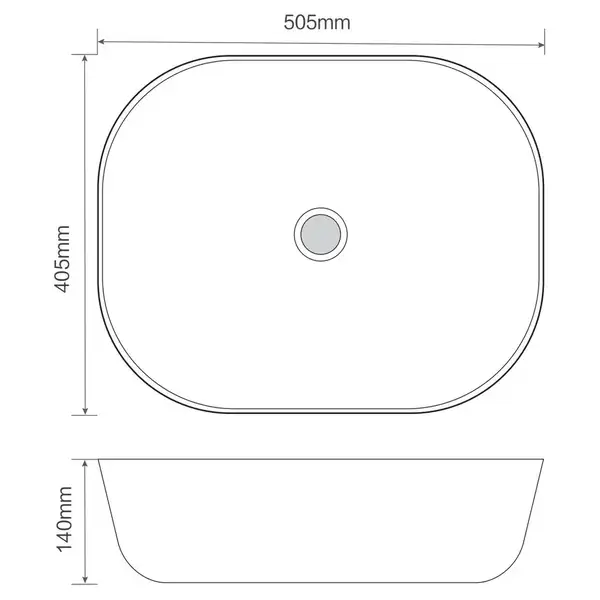MIXXUS PREMIUM DIVERSE-0107 Раковина накладна, біла (MP6550)