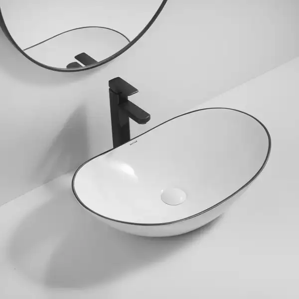 MIXXUS PREMIUM WAVE-0105 EDGE, раковина накладна, чорна (MP6556)