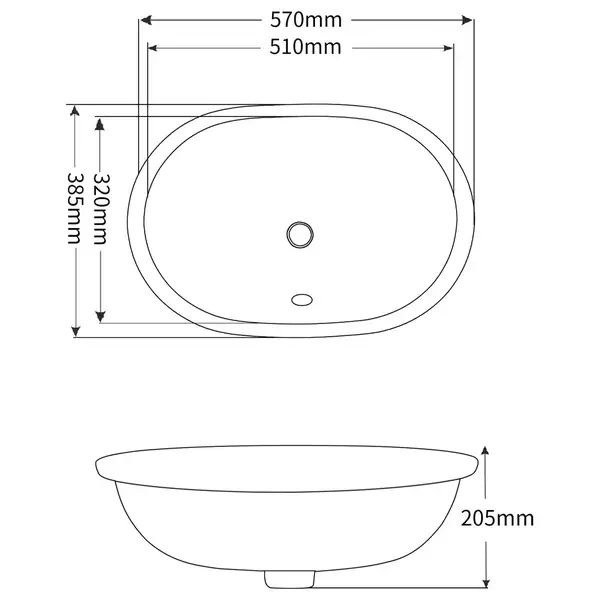 MIXXUS PREMIUM ELLIPSE-1701 Раковина врізна, біла (MP6566)