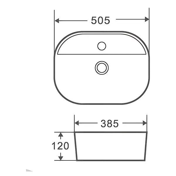 MIXXUS PREMIUM ELLIPSE-0203 Раковина накладна, біла (MP6678)