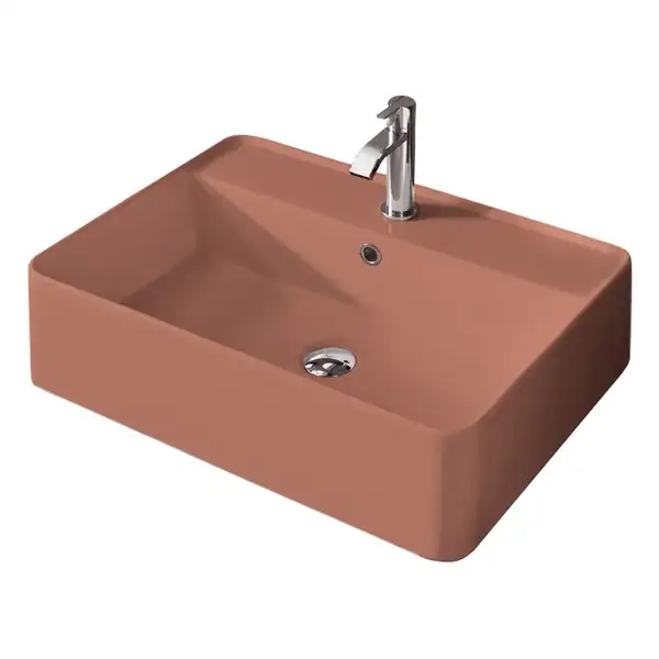 Nic-Design Умивальник на стільницю Nic Design Semplice 60х45х16 см з отвором під змішувач, Fard глянець C/F (001384072 CF) Nic-Design Умивальник на стільницю Nic Design Semplice 60х45х16 см з отвором під змішувач, Fard глянець C/F (001384072 CF)