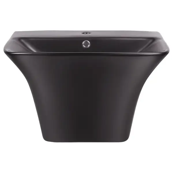 Раковина подвесная моноблок Qtap Crow 600х430х385 Matt black с донным клапаном QT0511G835MB