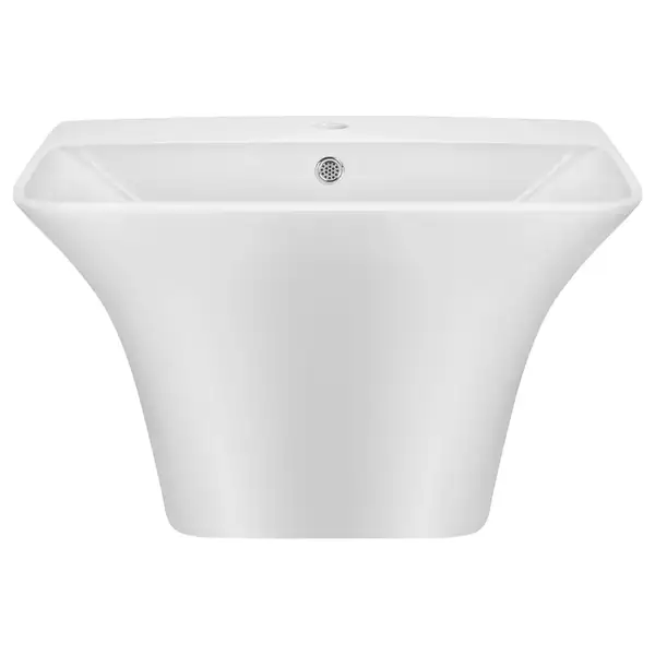 Раковина подвесная моноблок Qtap Crow 600х430х385 White с донным клапаном QT0511G835W