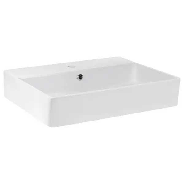 Раковина Qtap Crow 600х450х150 White с донным клапаном QT0511WL032W