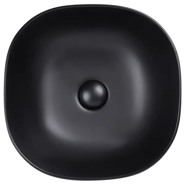 Раковина Qtap Kolibri 410x410x150 Matt black с донным клапаном QT10112144MBMB