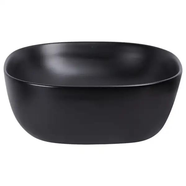 Раковина Qtap Kolibri 410x410x150 Matt black с донным клапаном QT10112144MBMB