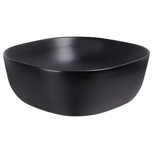 Раковина Qtap Kolibri 410x410x150 Matt black с донным клапаном QT10112144MBMB