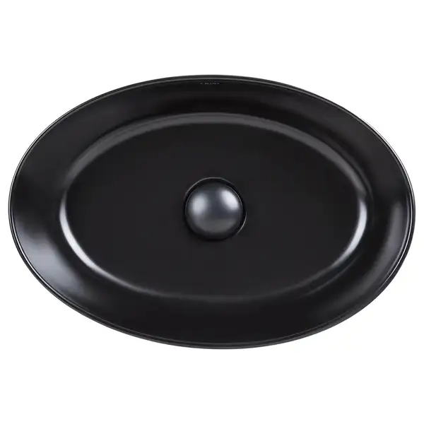 Раковина-чаша Qtap Leo 450х305х160 Matt black с донным клапаном QT1111A052MB