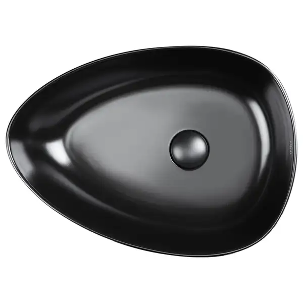 Раковина Qtap Leo 400x350x160 Matt black с донным клапаном QT1111A053MB