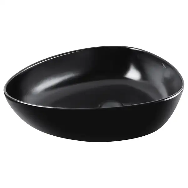 Раковина Qtap Leo 400x350x160 Matt black с донным клапаном QT1111A053MB