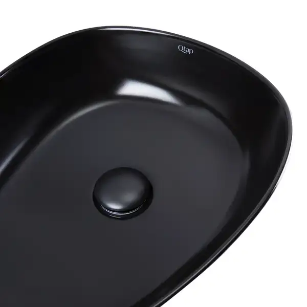 Раковина Qtap Leo 400x350x160 Matt black с донным клапаном QT1111A053MB