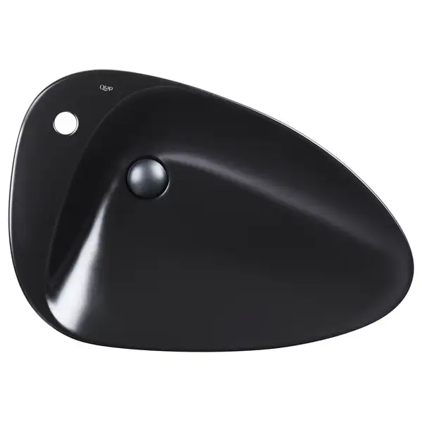 Раковина-чаша Qtap Leo 695х460х115 Matt black с донным клапаном QT1111A089TMB