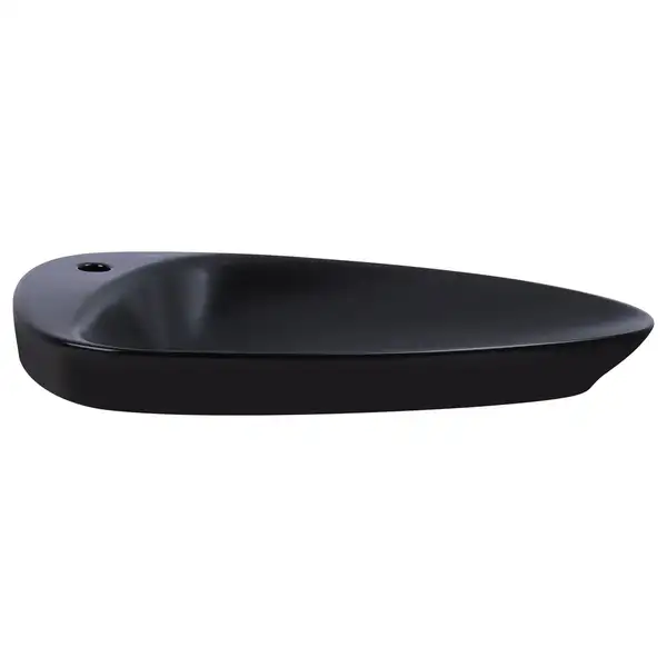 Раковина-чаша Qtap Leo 695х460х115 Matt black с донным клапаном QT1111A089TMB