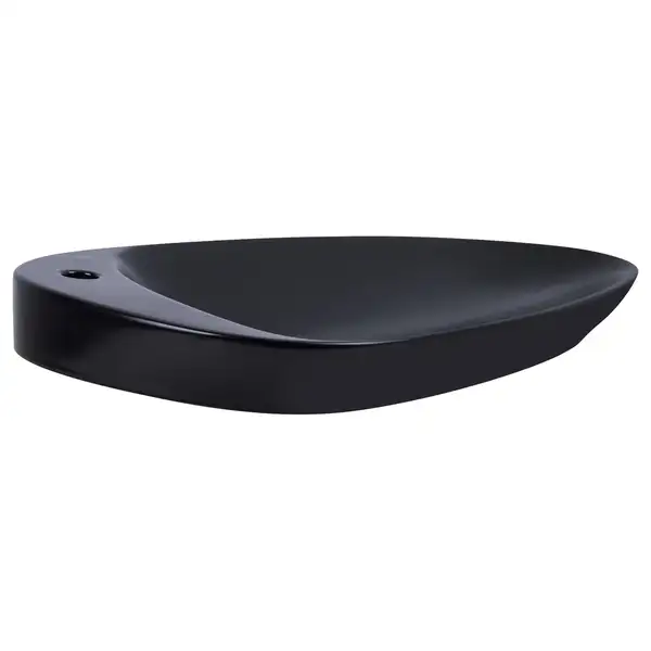 Раковина-чаша Qtap Leo 695х460х115 Matt black с донным клапаном QT1111A089TMB