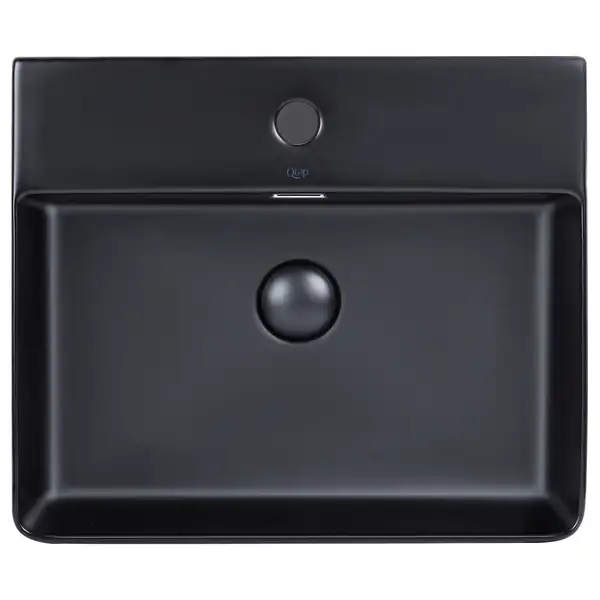 Раковина Qtap Nando LT 500х420х120 Matt black с донным клапаном QT12112173SMBMB