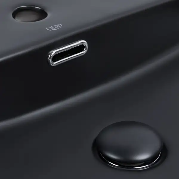 Раковина Qtap Nando LT 500х420х120 Matt black с донным клапаном QT12112173SMBMB