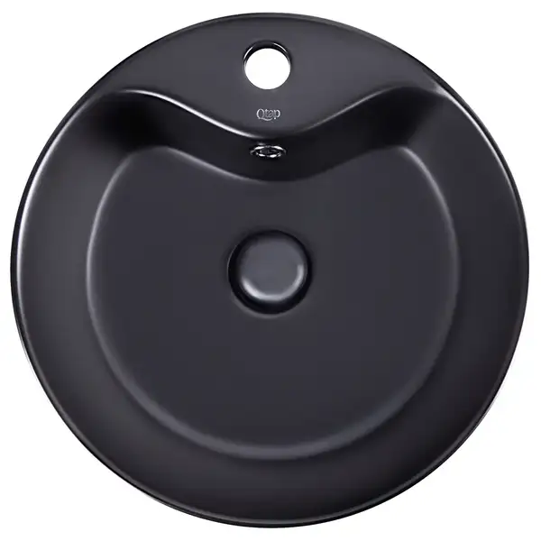 Раковина Qtap Scorpio 400x400x140 Matt black с донным клапаном QT14113018BMBMB