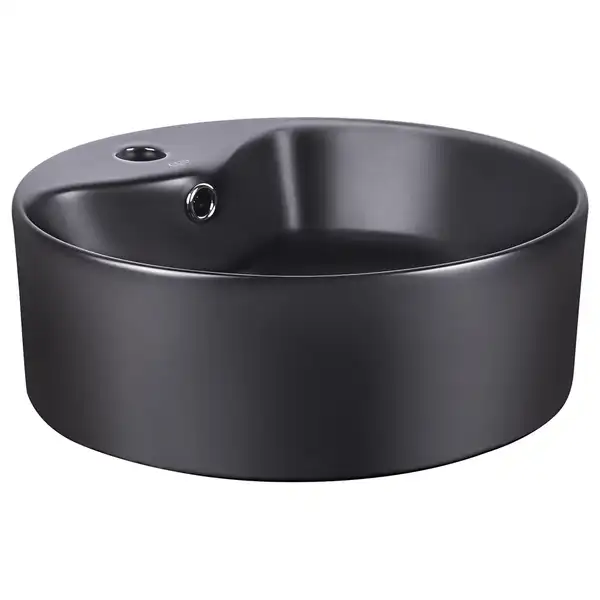 Раковина Qtap Scorpio 400x400x140 Matt black с донным клапаном QT14113018BMBMB