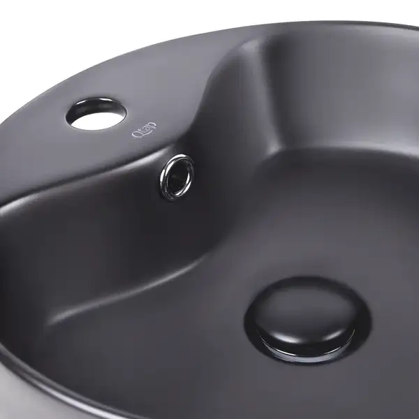 Раковина Qtap Scorpio 400x400x140 Matt black с донным клапаном QT14113018BMBMB