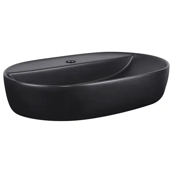 Раковина-чаша Qtap Scorpio 610x400x120 Matt black с донным клапаном QT142203MBMB