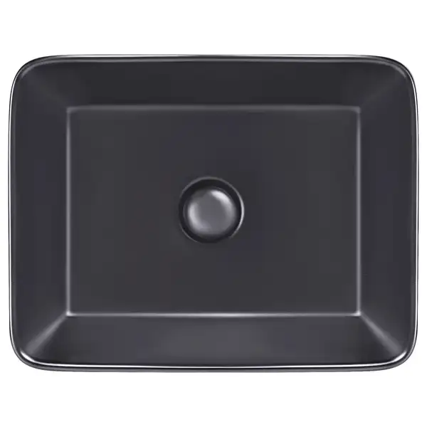 Раковина-чаша Qtap Tern 475х370х140 Matt black с донным клапаном QT172074MBMB