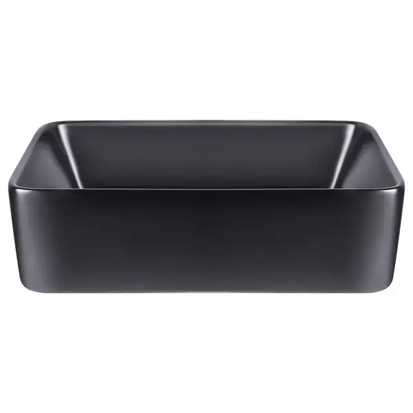 Раковина-чаша Qtap Tern 475х370х140 Matt black с донным клапаном QT172074MBMB