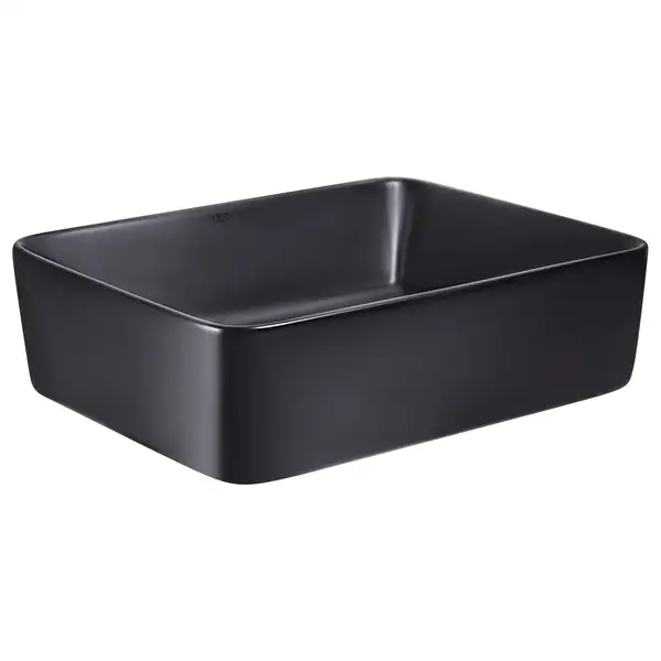 Раковина-чаша Qtap Tern 475х370х140 Matt black с донным клапаном QT172074MBMB