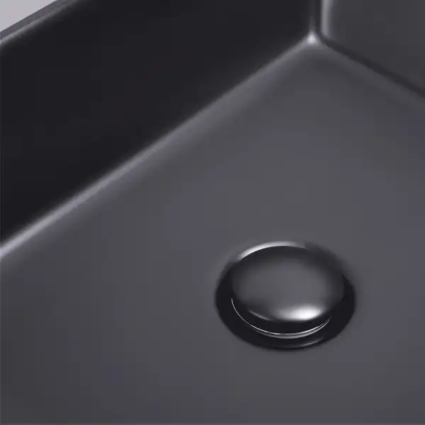 Раковина-чаша Qtap Tern 475х370х140 Matt black с донным клапаном QT172074MBMB